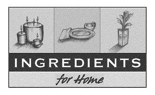 INGREDIENTS FOR HOME trademark