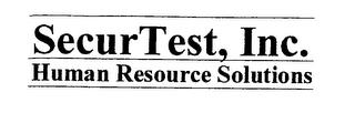 SECURTEST, INC. HUMAN RESOURCE SOLUTIONS trademark