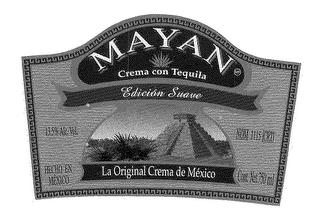 MAYAN - LA ORIGINAL CREMA DE MEXICO trademark