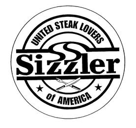 SIZZLER UNITED STEAK LOVERS OF AMERICA trademark