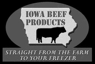 IOWA BEEF PRODUCTS STRAIGHT FROM THE FARM TO YOUR FREEZER trademark