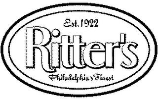 RITTER'S PHILADELPHIA'S FINEST EST. 1922 trademark