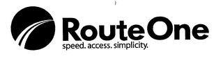 ROUTEONE SPEED. ACCESS. SIMPLICITY. trademark