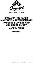 CTL- CRYNTEL- INTERNATION- DISVCARD THIS PAPER IMMEDIATELY AFTER REMOVAL! PAPER IS SLIPPERY AND MAY CAUSE INJURY! MADE IN (COUNTRY OF ORIGIN) COPYRIGHT (OF RELEASE PAPER DESIGN) trademark