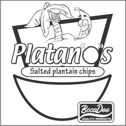 PLATANOS SALTED PLANTAIN CHIPS BACADEE QUALITY PRODUCTS trademark