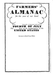 FARMERS' ALMANAC FOR THE YEAR OF OUR LORD BEING BISSEXTILE, OR LEAP YEAR, AND UNTIL THE FOURTH OF JULY THE YEAR OF THE INDEPENDENCE OF THE UNITED STATES SUCCESSORS TO DAVID YOUNG, PHILOM. trademark