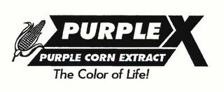 PURPLE X PURPLE CORN EXTRACT THE COLOR OF LIFE! trademark