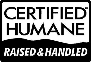 CERTIFIED* HUMANE RAISED & HANDLED trademark