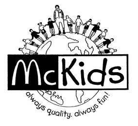 MCKIDS ALWAYS QUALITY. ALWAYS FUN! trademark