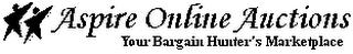 ASPIRE ONLINE AUCTIONS YOUR BARGIN HUNTER'S MARKETPLACE trademark