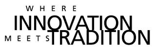 WHERE INNOVATION MEETS TRADITION trademark