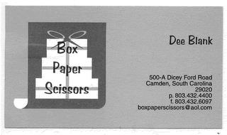 BOX PAPER SCISSORS trademark