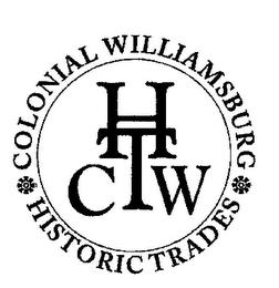 COLONIAL WILLIAMSBURG HISTORIC TRADES CWHTHT trademark