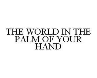 THE WORLD IN THE PALM OF YOUR HAND trademark