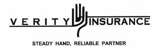 VERITY INSURANCE STEADY HAND, RELIABLE PARTNER trademark