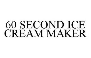 60 SECOND ICE CREAM MAKER trademark