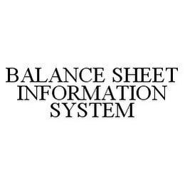 BALANCE SHEET INFORMATION SYSTEM trademark