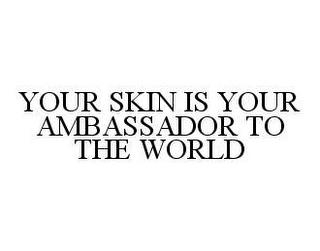 YOUR SKIN IS YOUR AMBASSADOR TO THE WORLD trademark