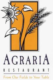 AGRARIA RESTAURANT FROM OUR FIELDS TO YOUR TABLE trademark