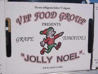 DO NOT REFRIGERATE BELOW 55 DEGREES VIP FOOD GROUP PRESENTS GRAPE TOMATOES "JOLLY NOEL" WWW. ADDCO.ORG trademark