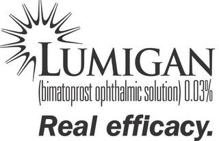 LUMIGAN (BIMATOPROST OPHTHALMIC SOLUTION) 0.03% REAL EFFICACY. trademark