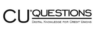 CU*QUESTIONS DIGITAL KNOWLEDGE FOR CREDIT UNIONS trademark