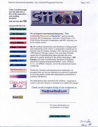 SII SUPERIOR INTERNATIONAL INDUSTRIES THE UNLIMITED PLAYGROUND FACTORIES trademark