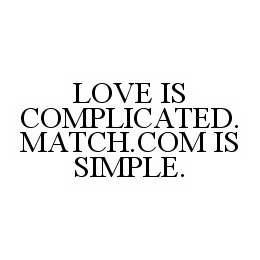 LOVE IS COMPLICATED. MATCH.COM IS SIMPLE. trademark