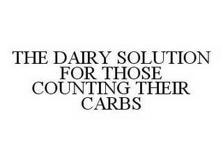 THE DAIRY SOLUTION FOR THOSE COUNTING THEIR CARBS trademark