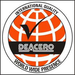 DEACERO WORLD WIDE PRESENCE INTERNATIONAL QUALITY trademark