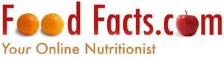 FOOD FACTS.COM YOUR ONLINE NUTRITIONIST trademark