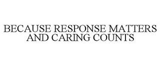 BECAUSE RESPONSE MATTERS AND CARING COUNTS trademark