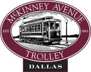 MCKINNEY AVENUE TROLLEY DALLAS EST 1983 trademark