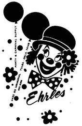 EHRLES PARTY & CARNIVAL SUPPLY 4430 SO. MEMORIAL TULSA · OKLA. 74145 622-5266 trademark