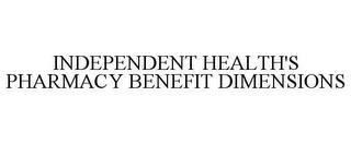 INDEPENDENT HEALTH'S PHARMACY BENEFIT DIMENSIONS trademark