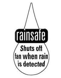 RAINSAFE SHUTS OFF FAN WHEN RAIN IS DETECTED trademark