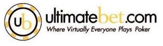 UB ULTIMATEBET.COM WHERE VIRTUALLY EVERYONE PLAYS POKER trademark