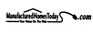 MANUFACTUREDHOMESTODAY.COM YOUR HOME ON THE WEB trademark