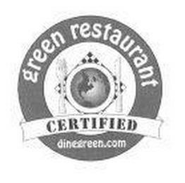 CERTIFIED GREEN RESTAURANT DINEGREEN.COM trademark