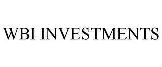 WBI INVESTMENTS trademark