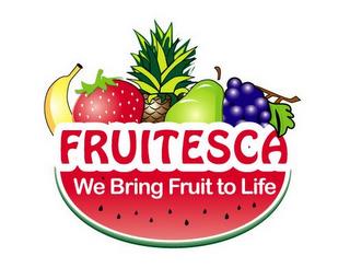 FRUITESCA WE BRING FRUIT TO LIFE trademark