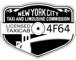 NEW YORK CITY TAXI AND LIMOUSINE COMMISSION LICENSED TAXICAB 4F64 trademark