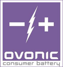 OVONIC CONSUMER BATTERY - + trademark