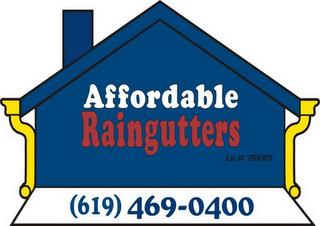 AFFORDABLE RAINGUTTERS (619) 469-0400 trademark