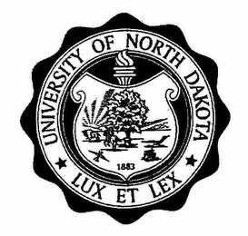 UNIVERSITY OF NORTH DAKOTA LUX ET LEX 1883 trademark