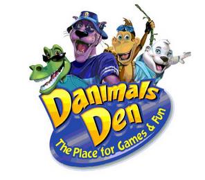 DANIMALS DEN THE PLACE FOR GAMES & FUN trademark