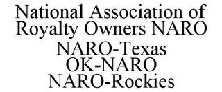 NATIONAL ASSOCIATION OF ROYALTY OWNERS NARO NARO-TEXAS OK-NARO NARO-ROCKIES trademark