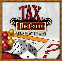 TAX · THE GAME · LET'S PLAY TO WIN! trademark