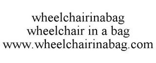 WHEELCHAIRINABAG WHEELCHAIR IN A BAG WWW.WHEELCHAIRINABAG.COM trademark