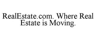 REALESTATE.COM. WHERE REAL ESTATE IS MOVING. trademark